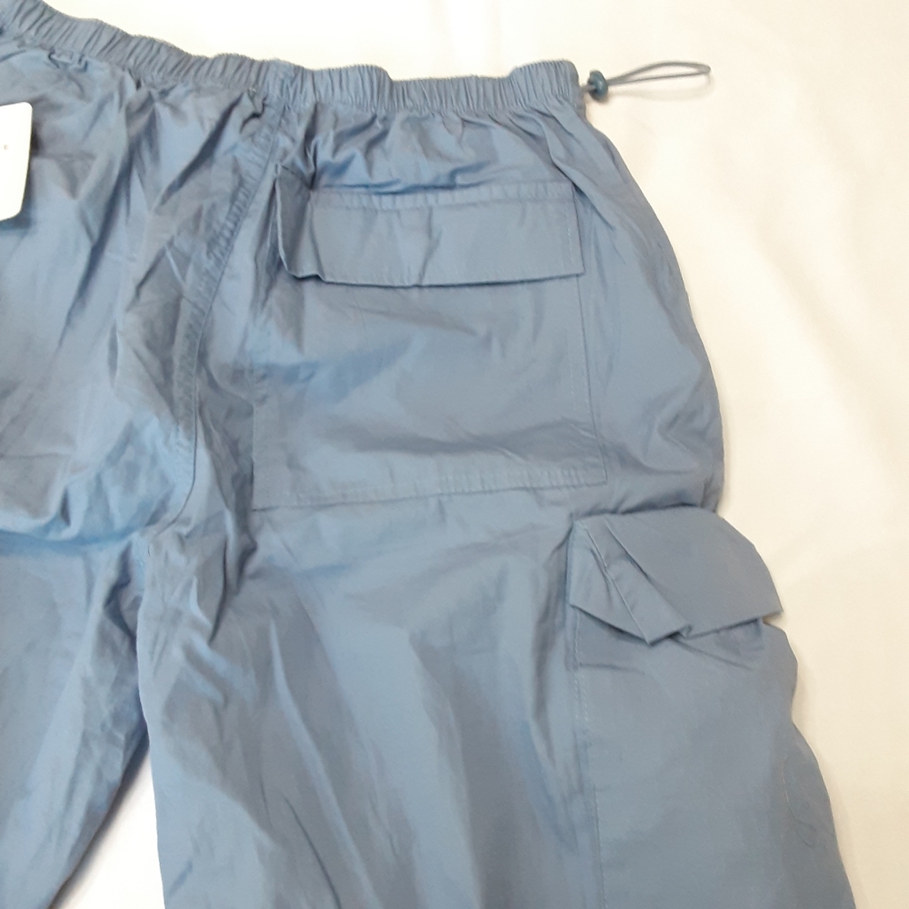 Orange Kiss Essentials Blue Cargo Pants Lightweight Baggy Comfy Women sz Small - Picture 5 of 10